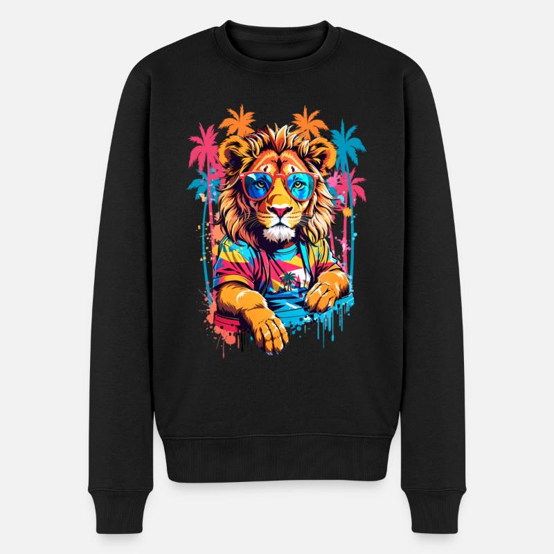 Cool Lion - Pull Premium bio Homme - noir