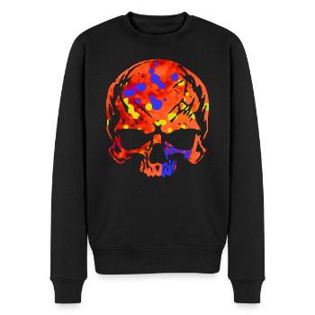Totenkopf Bunt Camo - Männer Premium Bio Pullover - Schwarz - Vorne - Nico (187cm)