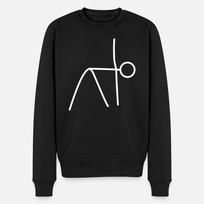 Yoga Übung - Männer Premium Bio Pullover - Schwarz