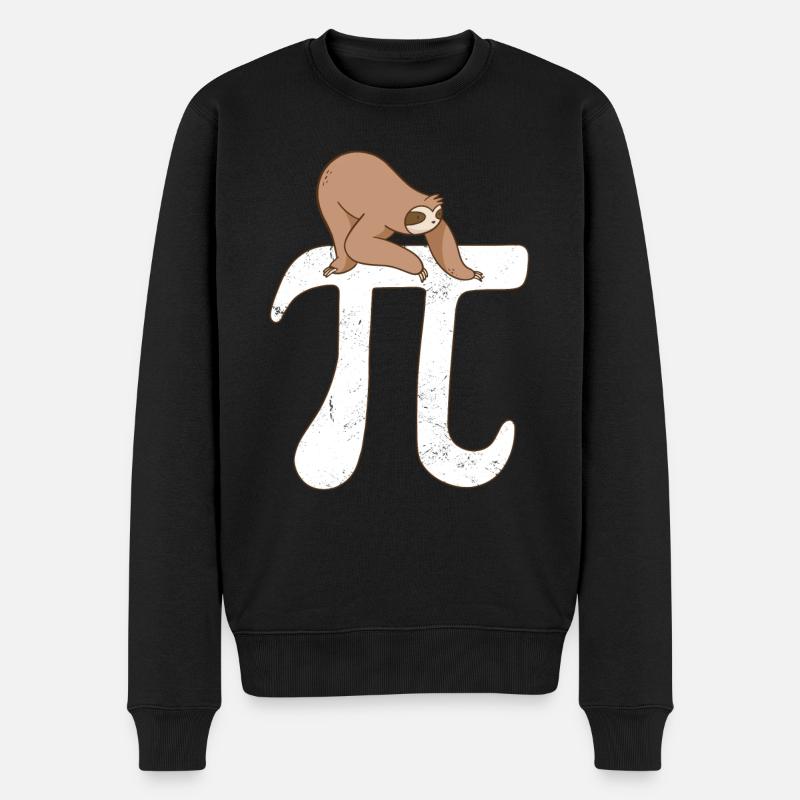 Math Sloth Pi - Männer Premium Bio Pullover - Schwarz