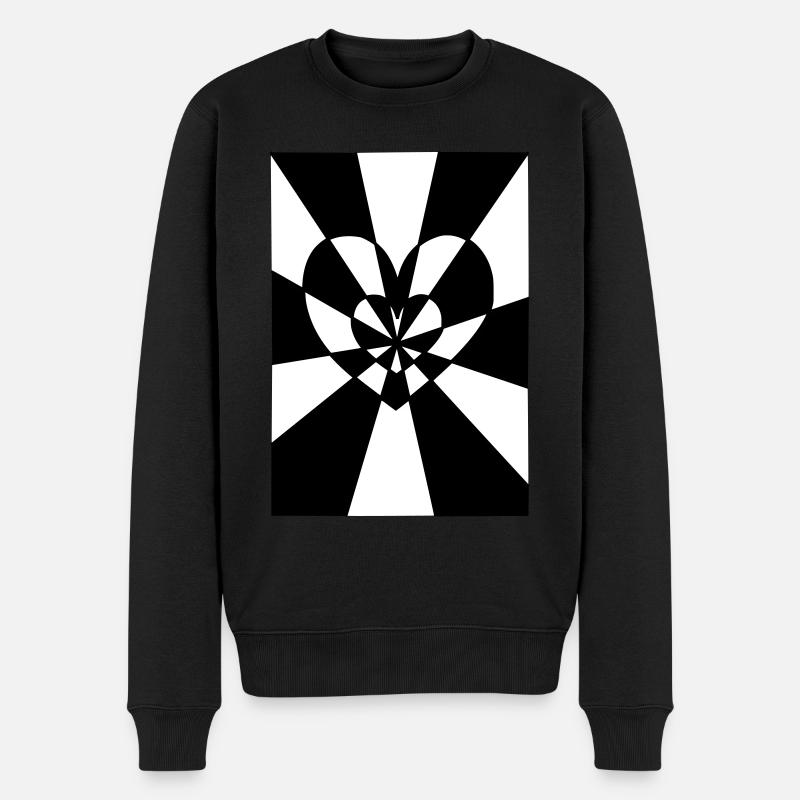 Herzensstrahl - Männer Premium Bio Pullover - Schwarz