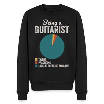 Als Gitarrist Musiker Gitarrist - Männer Premium Bio Pullover - Schwarz - Vorne - Nico (187cm)