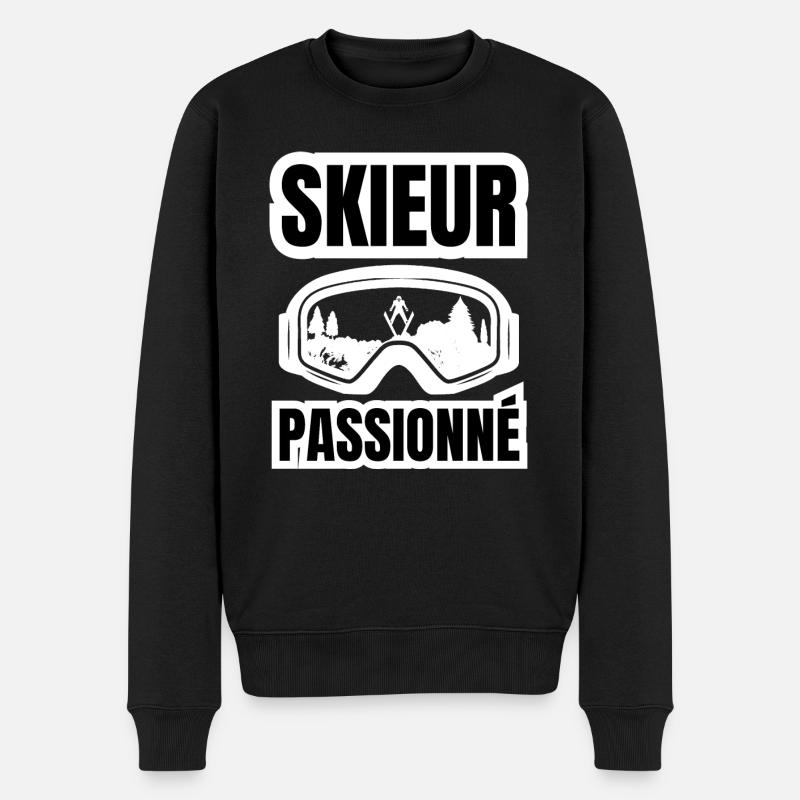 skieur passionné - Pull Premium bio Homme - noir
