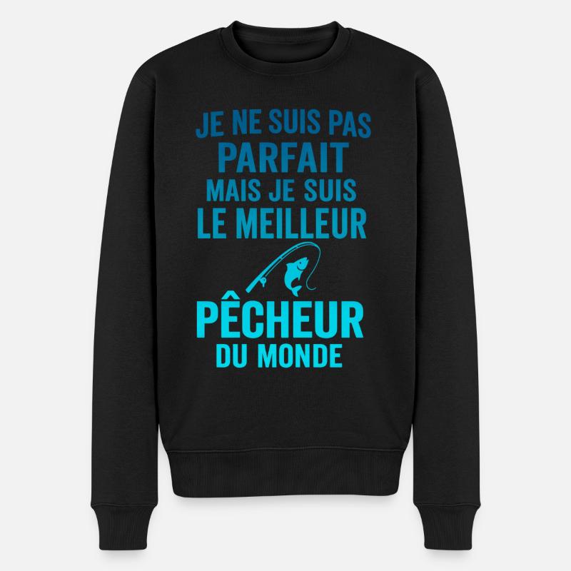 Le meilleur pêcheur du monde Pêche idée cadeau - Pull Premium bio Homme - noir