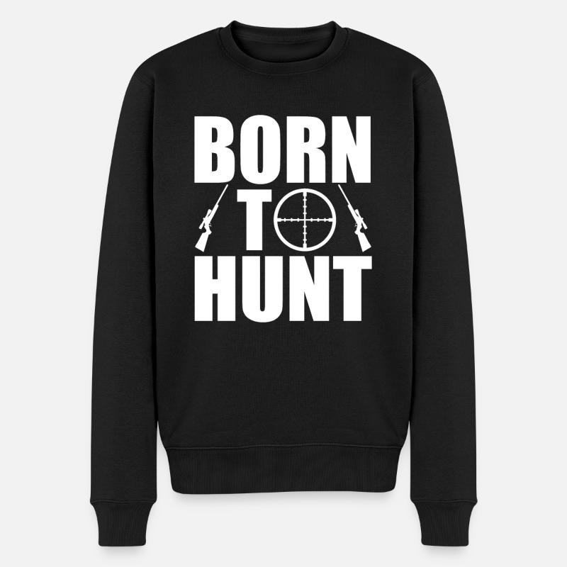 born to hunt - Männer Premium Bio Pullover - Schwarz