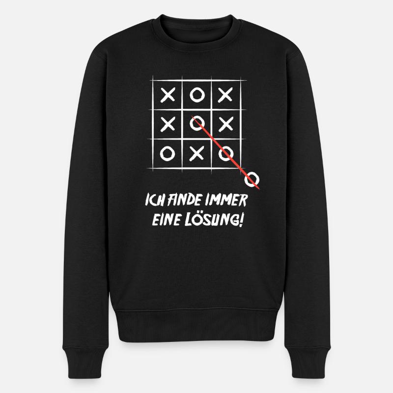 Lösung - Männer Premium Bio Pullover - Schwarz