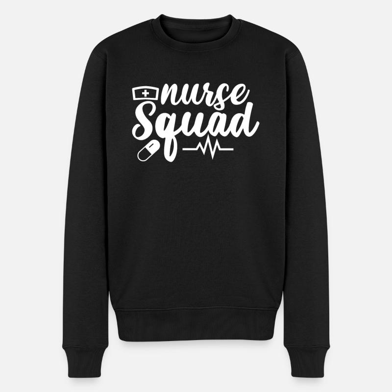 Krankenschwester Team Crew - Männer Premium Bio Pullover - Schwarz