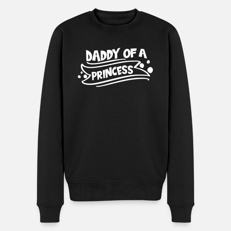 Vater Prinzessin Stolzer Papa Vatertagsgeschenk - Männer Premium Bio Pullover - Schwarz