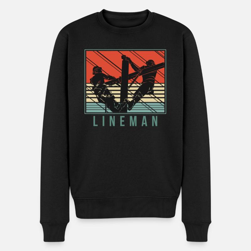 Leitungsmonteur Monteur Elektriker Freileitung - Männer Premium Bio Pullover - Schwarz
