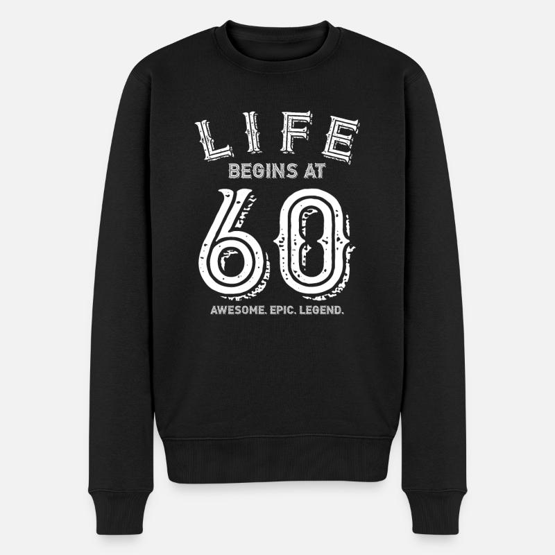 Geschenk zum 60 Geburtstag 60 Jahre Spruch - Männer Premium Bio Pullover - Schwarz