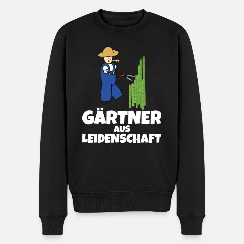Gärtner aus Leidenschaft - Männer Premium Bio Pullover - Schwarz
