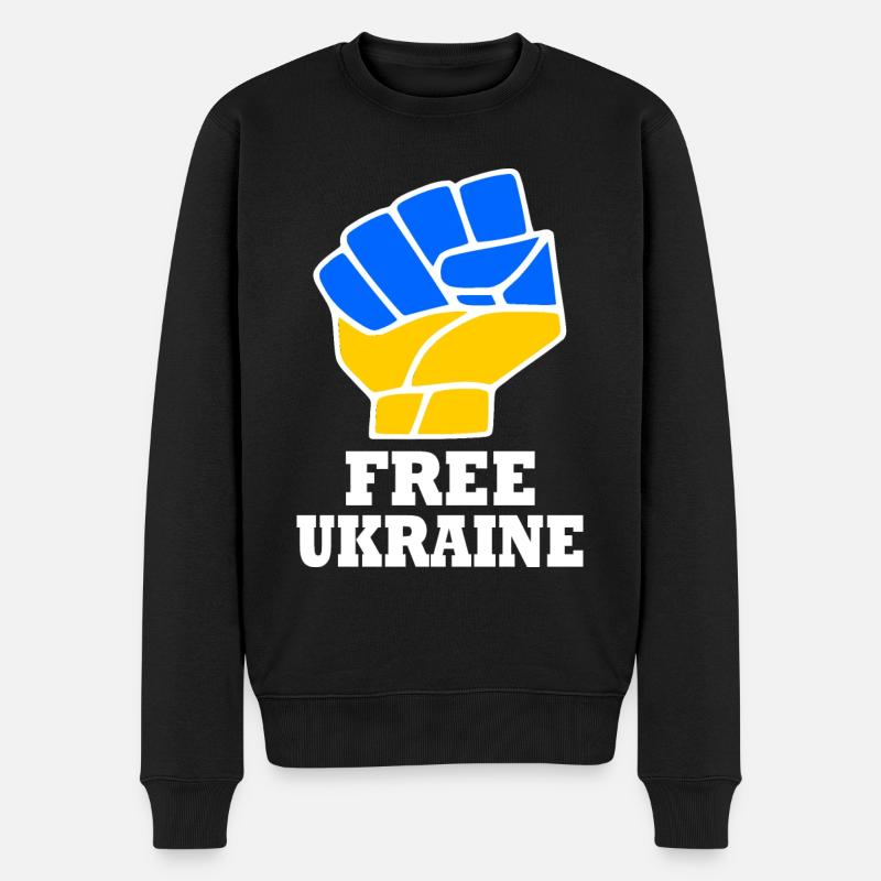 Free ukraine - Pull Premium bio Homme - noir