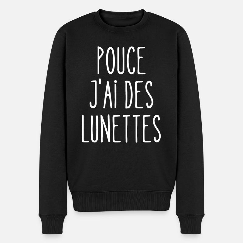 pouce j'ai des lunettes - Pull Premium bio Homme - noir
