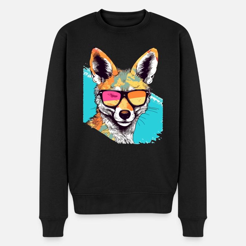 Jacky der Schakal - Männer Premium Bio Pullover - Schwarz