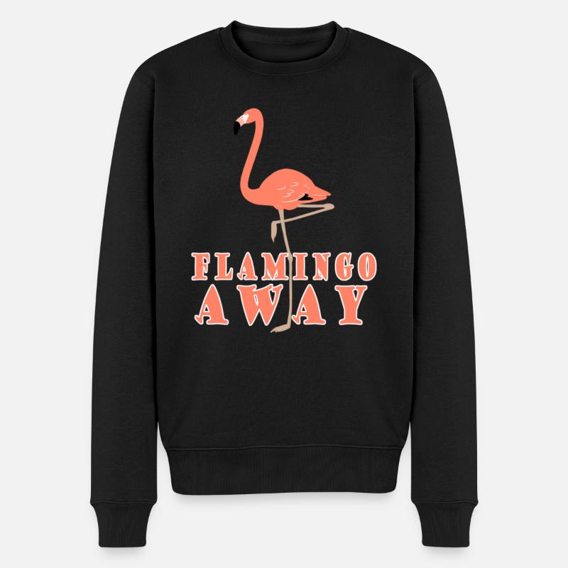Flamingo Away - Männer Premium Bio Pullover - Schwarz