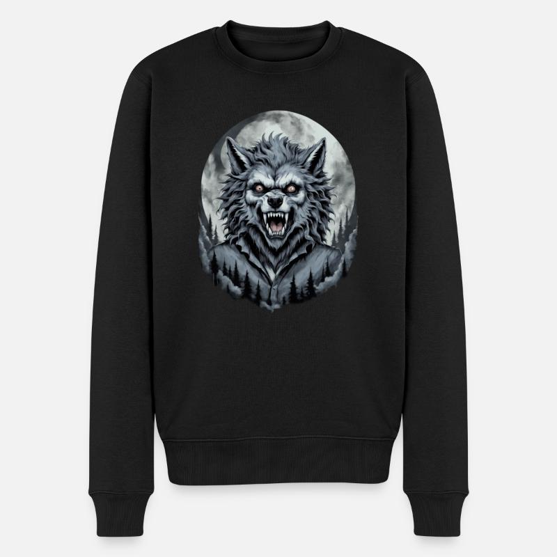 WERWOLF Teenager 5 - Männer Premium Bio Pullover - Schwarz