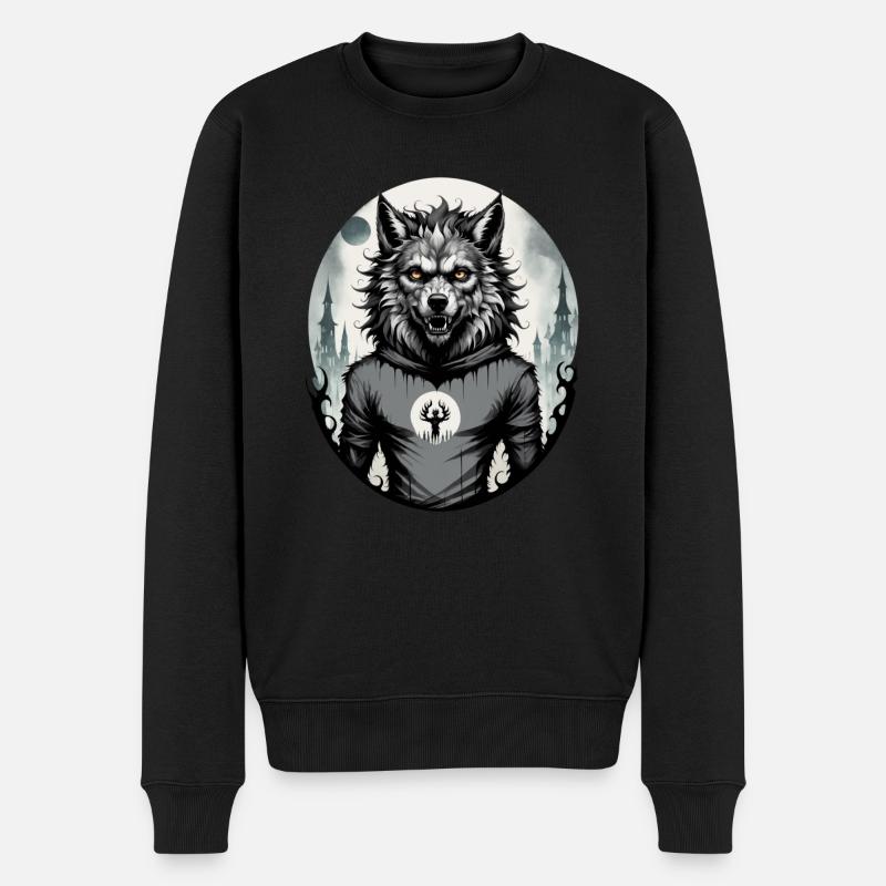 LOUP GAROU ado 7 - Pull Premium bio Homme - noir