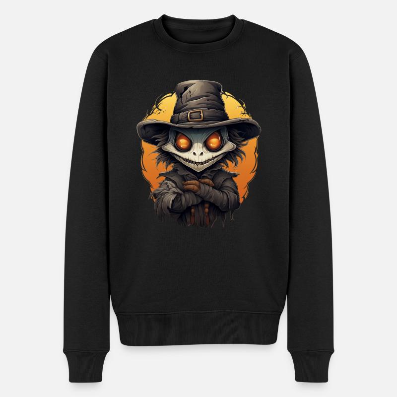 Scarecrow Halloween Cartoon Scary Scarecrow - Pull Premium bio Homme - noir