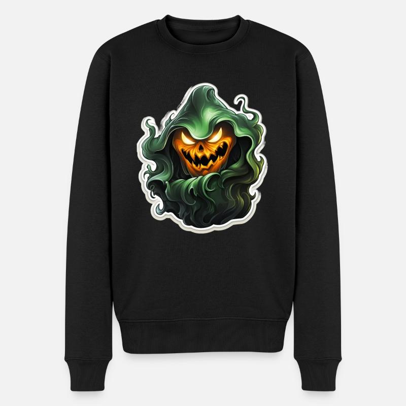 Ghost Lover Cartoon Style Halloween Ghost Spooky - Männer Premium Bio Pullover - Schwarz