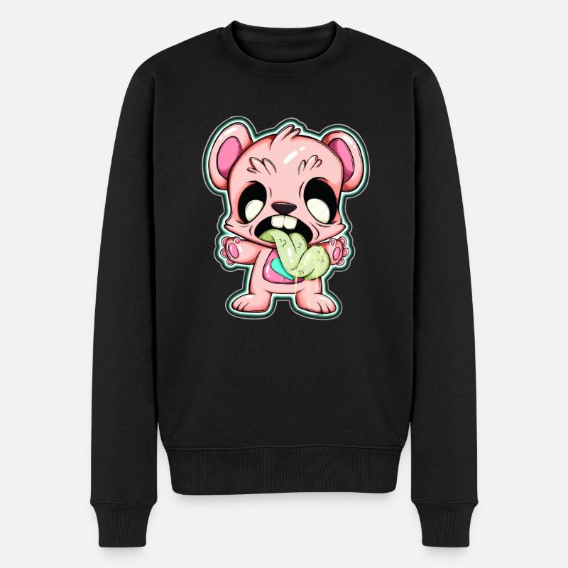 Teddybär Zombie - Männer Premium Bio Pullover - Schwarz