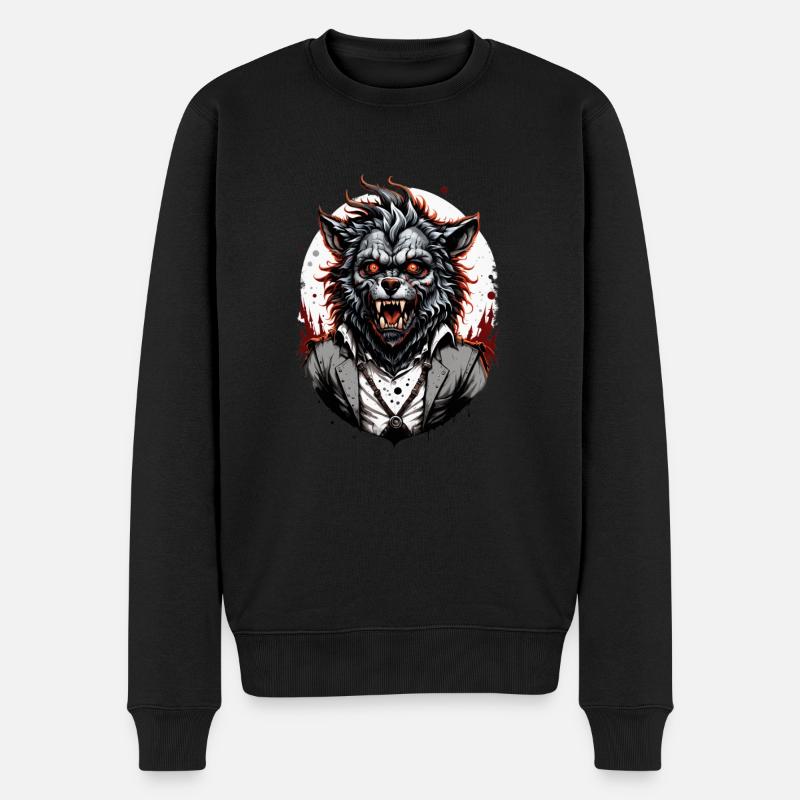 WERWOLF Kostüm 10 - Männer Premium Bio Pullover - Schwarz