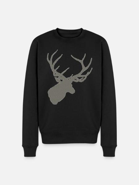 Deer with pattern - Men's Premium Organic Jumper - black