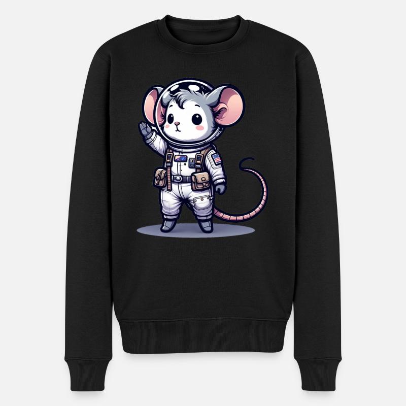 Souris mignonne astronaute - Pull Premium bio Homme - noir