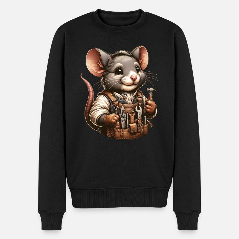 Artisan de souris mignon - Pull Premium bio Homme - noir