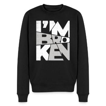I'm Broken OK Typography Design - Men's Premium Organic Jumper - black - Front - Nico (187cm)