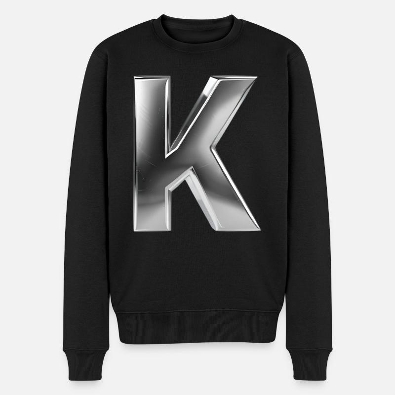 Chrome ,, K " Metallic - Männer Premium Bio Pullover - Schwarz