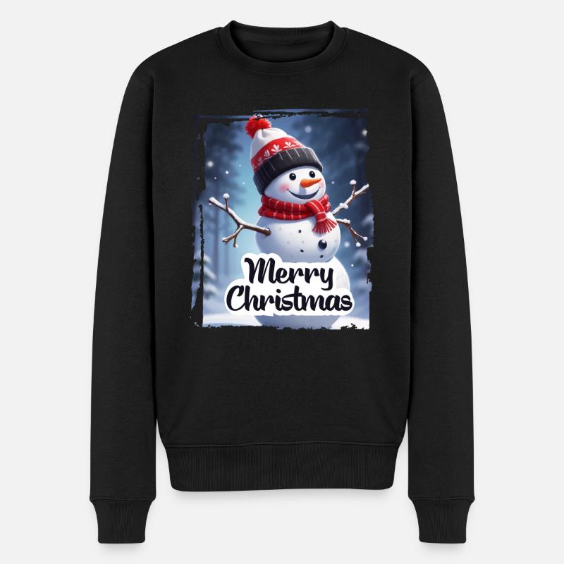 Bonhomme de neige Joyeux Noël - Pull Premium bio Homme - noir