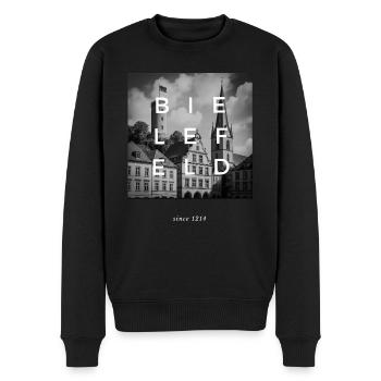 Bielefeld Typo Shirt Sparrenburg depuis 1214 moderne - Pull Premium bio Homme - noir - Devant - Nico (187cm)
