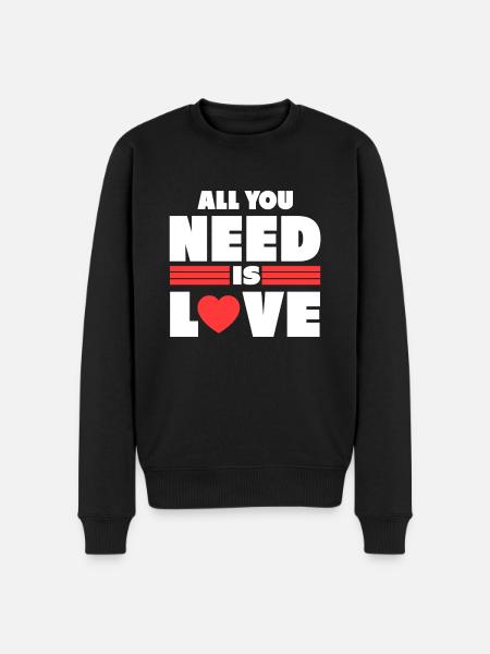 Alt hvad jeg har brug for gave valentine kærlighed - Økologisk premium-sweatshirt til mænd - sort