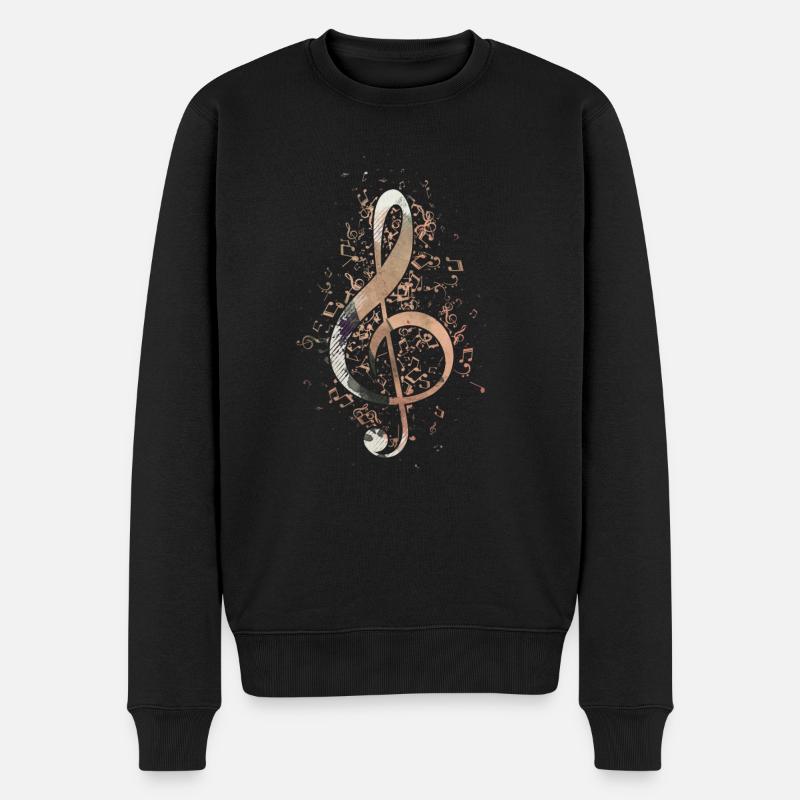 Treble Clef note don d'instruments de musique - Pull Premium bio Homme - noir