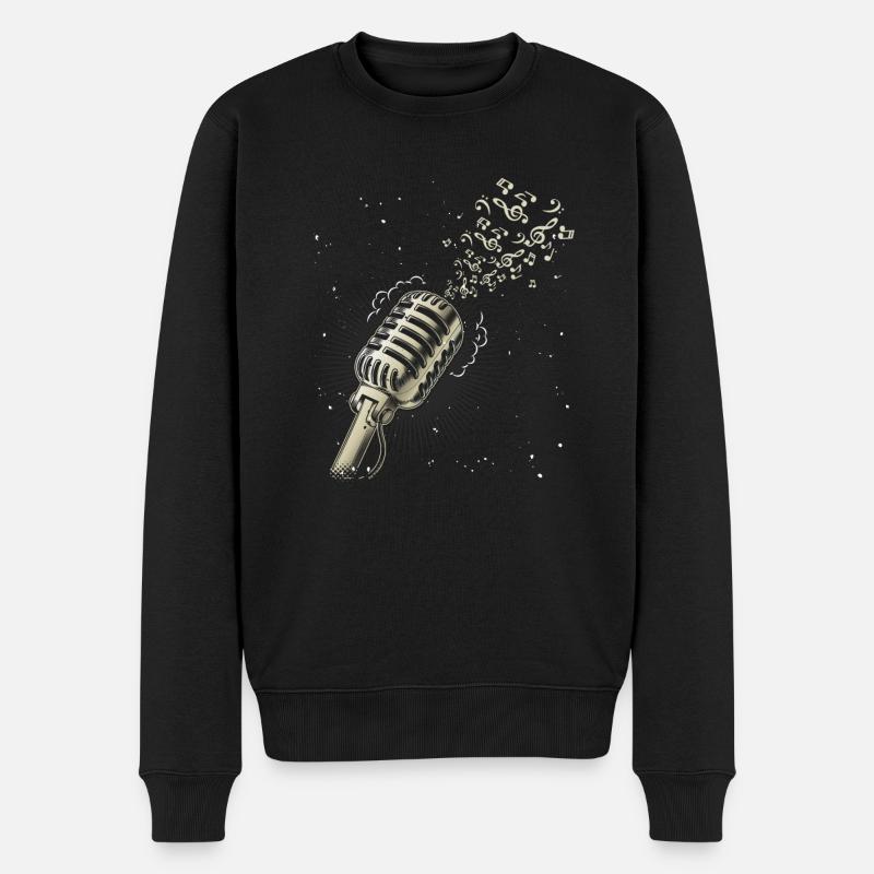 Vintage micro partitions explosion musique son plaisir - Pull Premium bio Homme - noir
