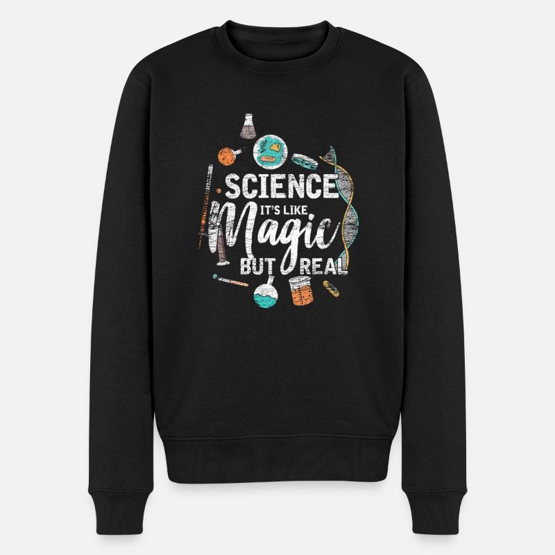 Magie Wissenschaft real Realität Mathe Physik Nerd - Männer Premium Bio Pullover - Schwarz