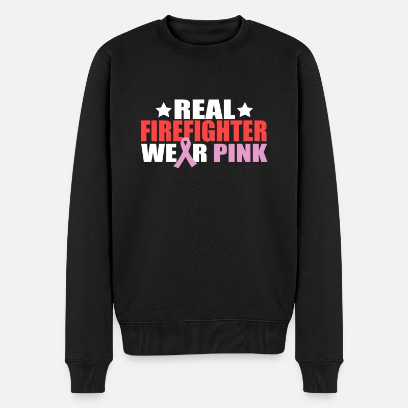 Feuerwehr Feuerwehrmann pink Geschenkidee rot - Männer Premium Bio Pullover - Schwarz