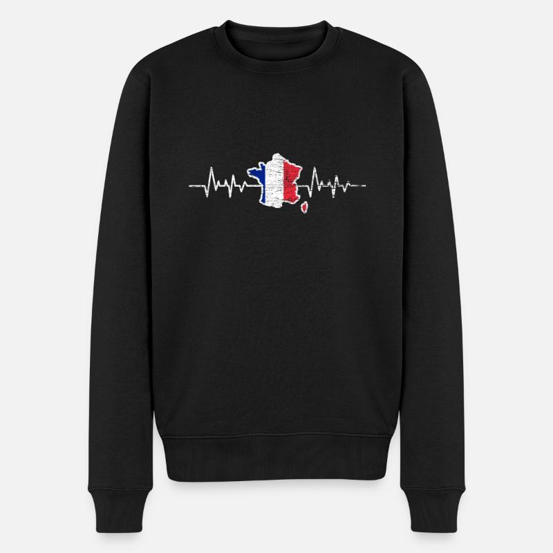 Frankreich - Männer Premium Bio Pullover - Schwarz