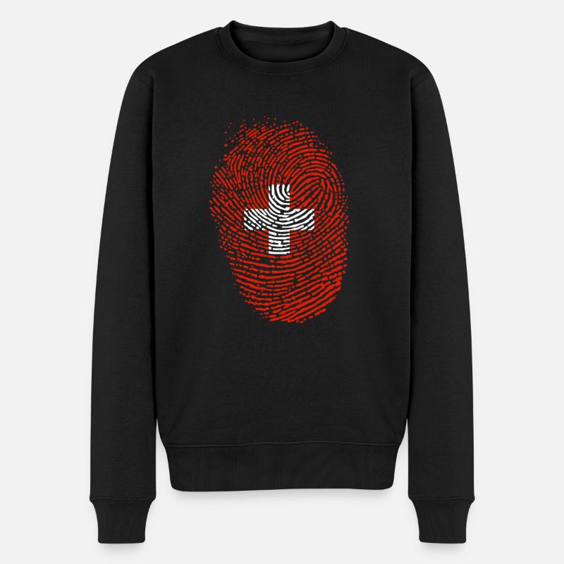 Schweiz - Männer Premium Bio Pullover - Schwarz