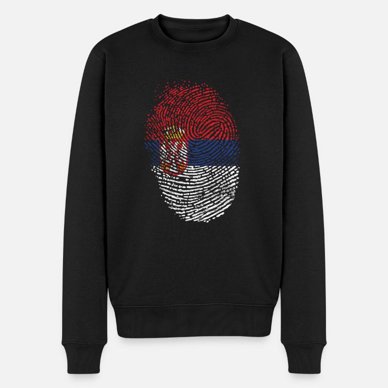 Serbien Flagge - Männer Premium Bio Pullover - Schwarz
