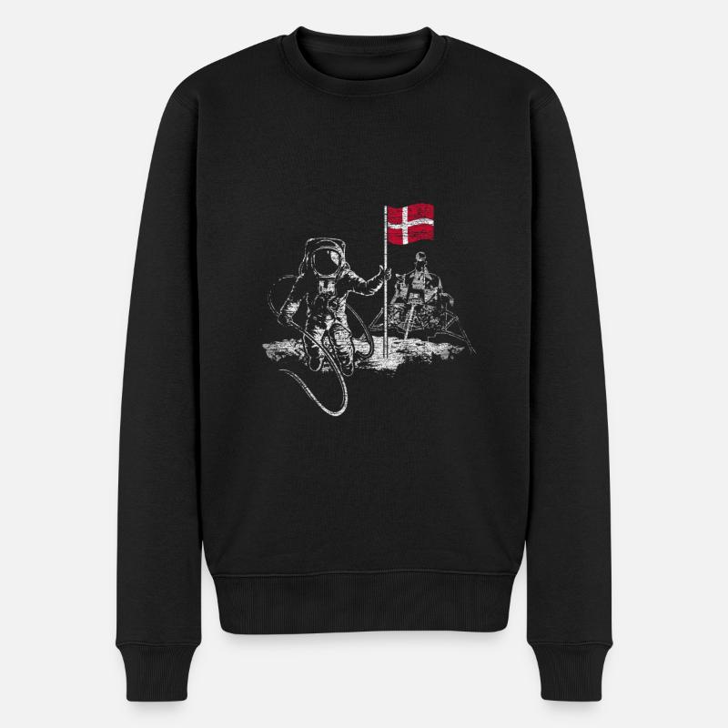 Moon Apollo Denmark - Männer Premium Bio Pullover - Schwarz