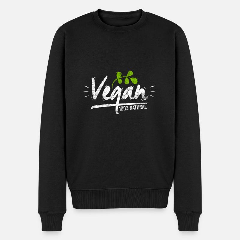100% Vegan Natur Veganer vegetarisch Geschenk Tier - Männer Premium Bio Pullover - Schwarz