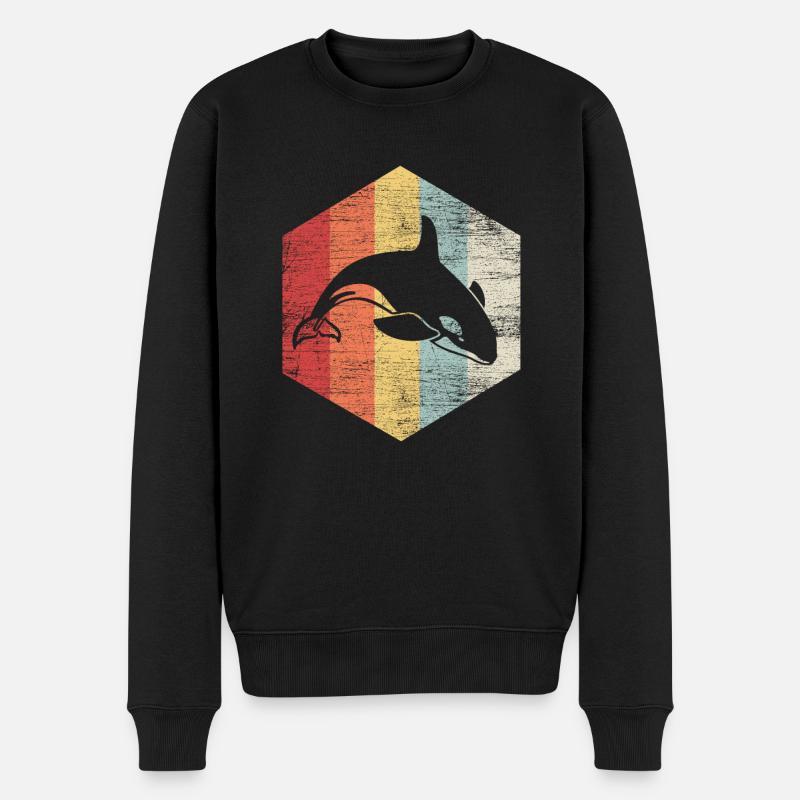 Schwertwal Orca Delphin Wal Geschenk Tier - Männer Premium Bio Pullover - Schwarz