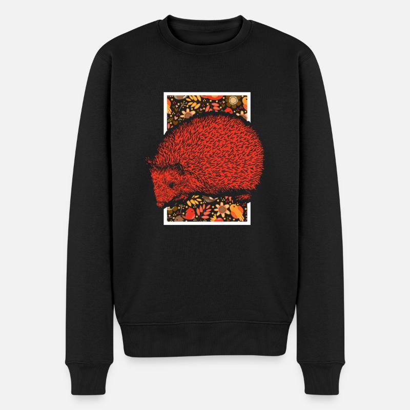 Igel Stachel stachelig Natur Tier Geschenk - Männer Premium Bio Pullover - Schwarz