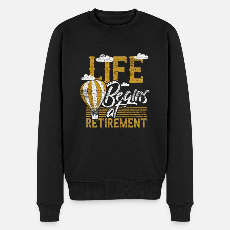 Ruhestand Rentner Rente Pension Opa Oma Geschenk - Männer Premium Bio Pullover - Schwarz