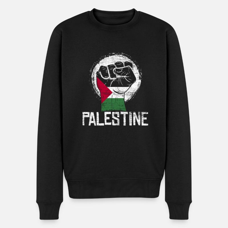 Palästina Faust - Männer Premium Bio Pullover - Schwarz