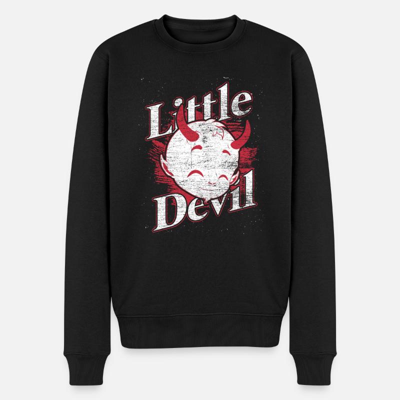 Teufel Hunger Essen Hölle Geschenk Fegefeuer Tod - Männer Premium Bio Pullover - Schwarz