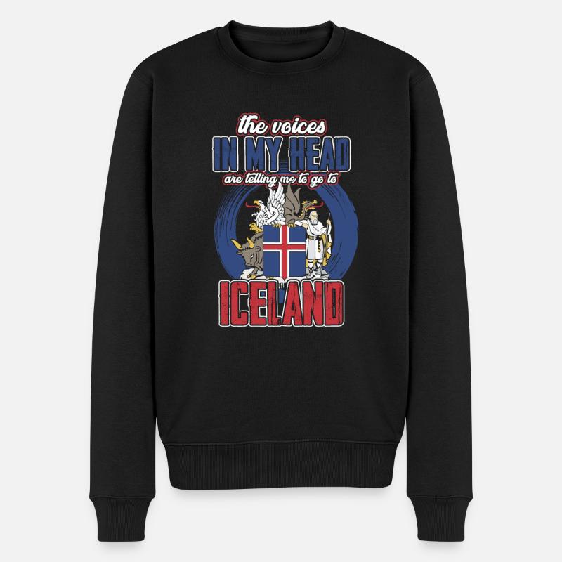 Islande - Pull Premium bio Homme - noir