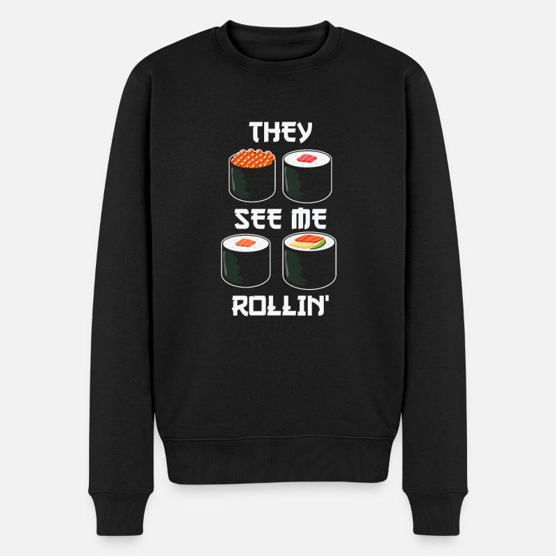Sushi Japan Geschenk - Männer Premium Bio Pullover - Schwarz