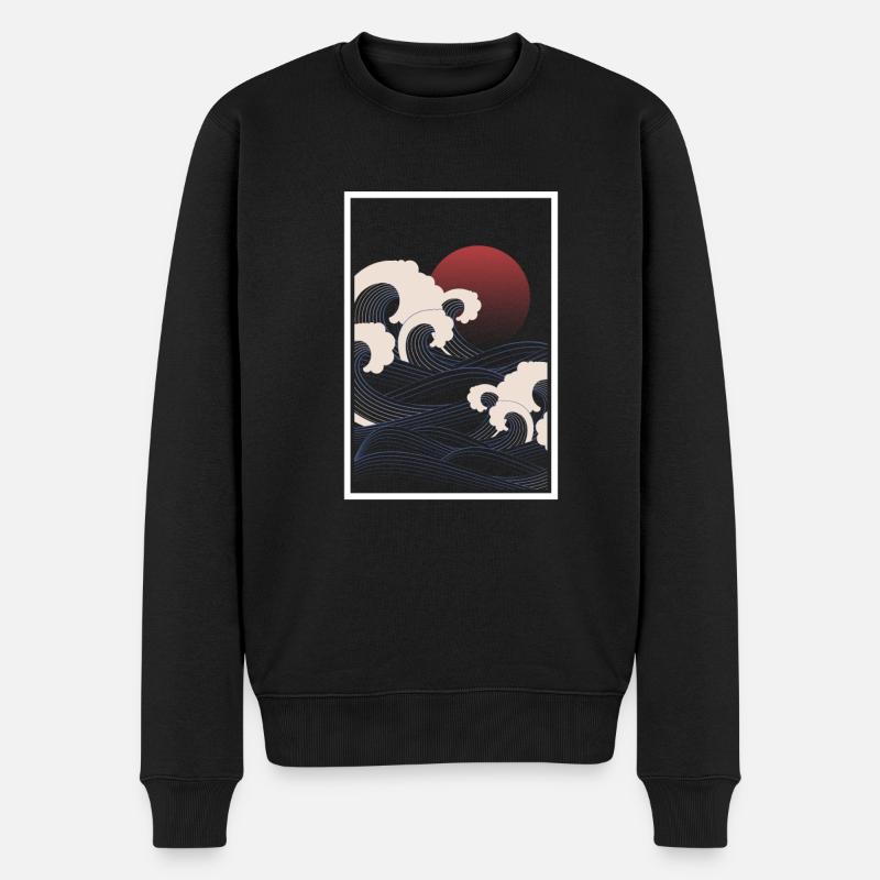 Japan - Männer Premium Bio Pullover - Schwarz